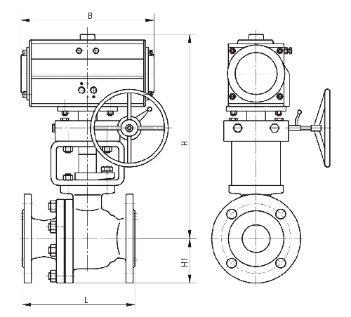 氣動襯氟球閥結(jié)構(gòu)圖