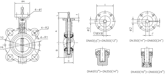 對夾蝶閥結(jié)構(gòu)圖 對夾蝶閥結(jié)構(gòu)圖