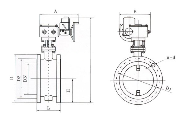 法蘭式通風(fēng)型蝶閥結(jié)構(gòu)圖 法蘭式通風(fēng)型蝶閥結(jié)構(gòu)圖