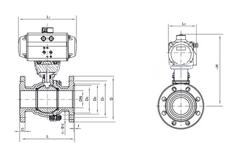 氣動(dòng)襯氟球閥結(jié)構(gòu)圖 氣動(dòng)襯氟球閥結(jié)構(gòu)圖