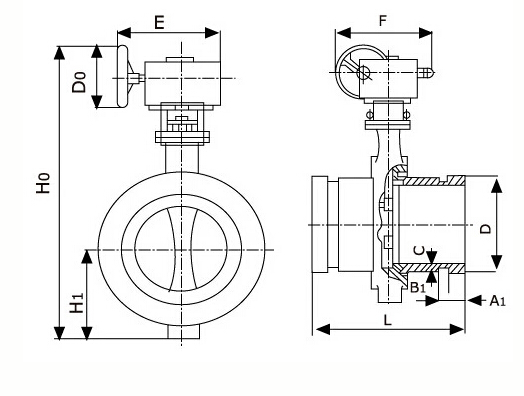 溝槽蝶閥結(jié)構(gòu)圖