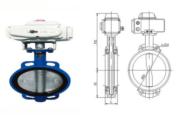 電動對夾蝶閥結(jié)構(gòu)圖